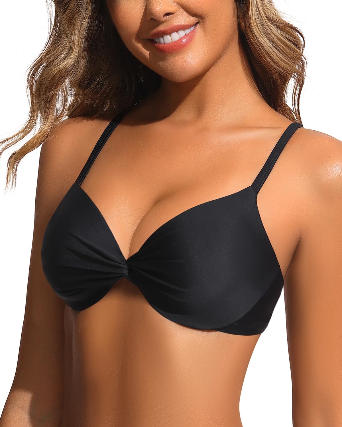 Aqua Eve Womens Underwire Bikini Top - Push Up Swim Top Twist Front Crisscross Back Swimsuit 2026 - Image 4