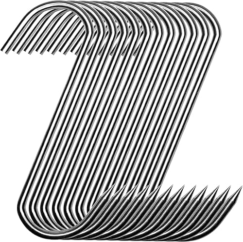 Ganchos de carne de 5.12 pulgadas, 20 ganchos de carnicero de acero inoxidable 304, ganchos para ahumar, colgar, secar, carnicería, barbacoa,