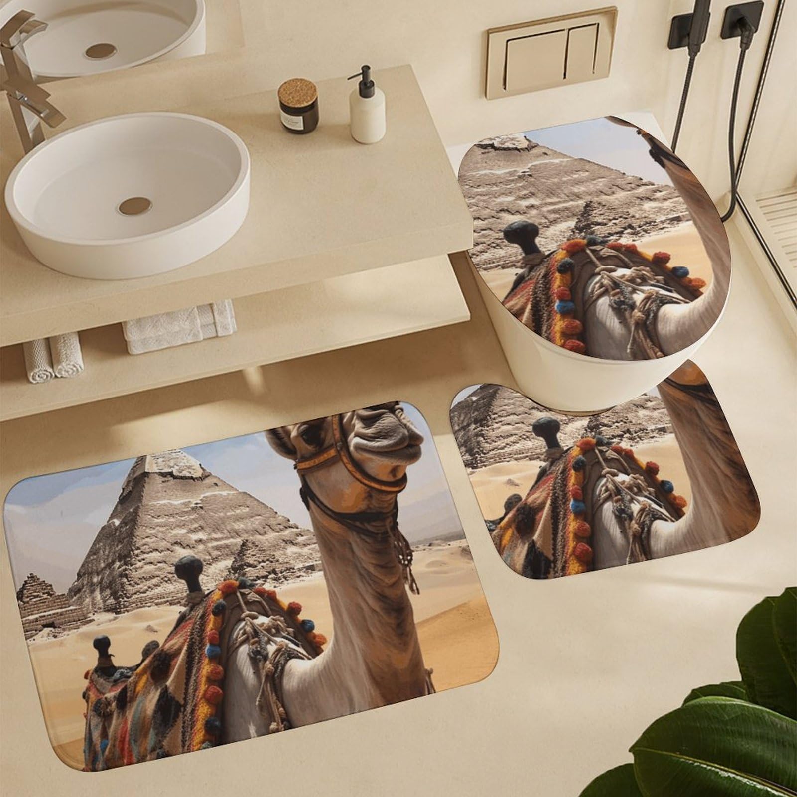 Set de tapis de bain trois pièces pour créer une ambiance chaleureuse dans la chambre