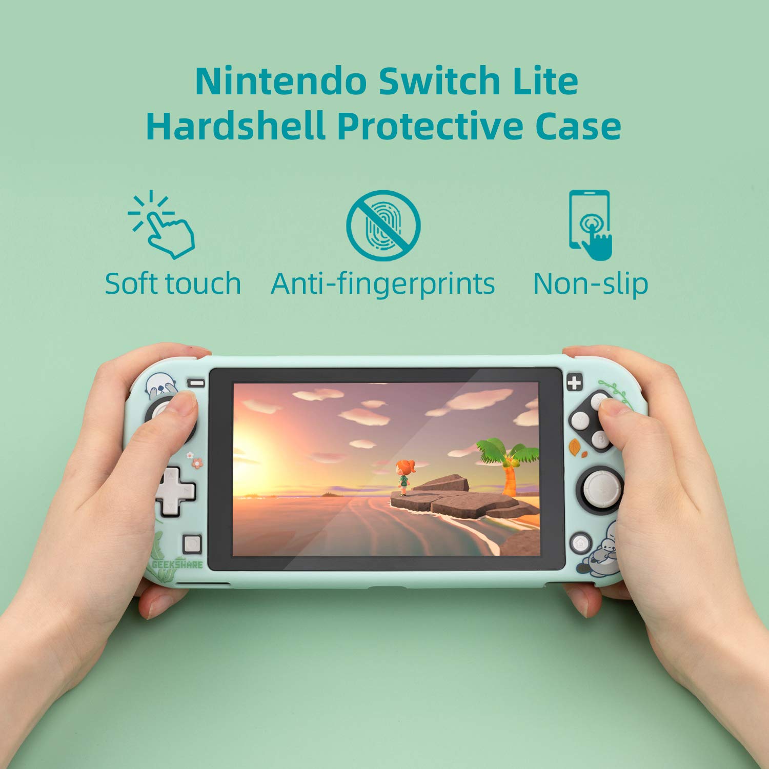 GeekShare Protective Case for Nintendo Switch Lite, Anti-Collision Non-Slip Shockproof Protective Cover Shell for Nintendo Switch Lite (Sea Otter)