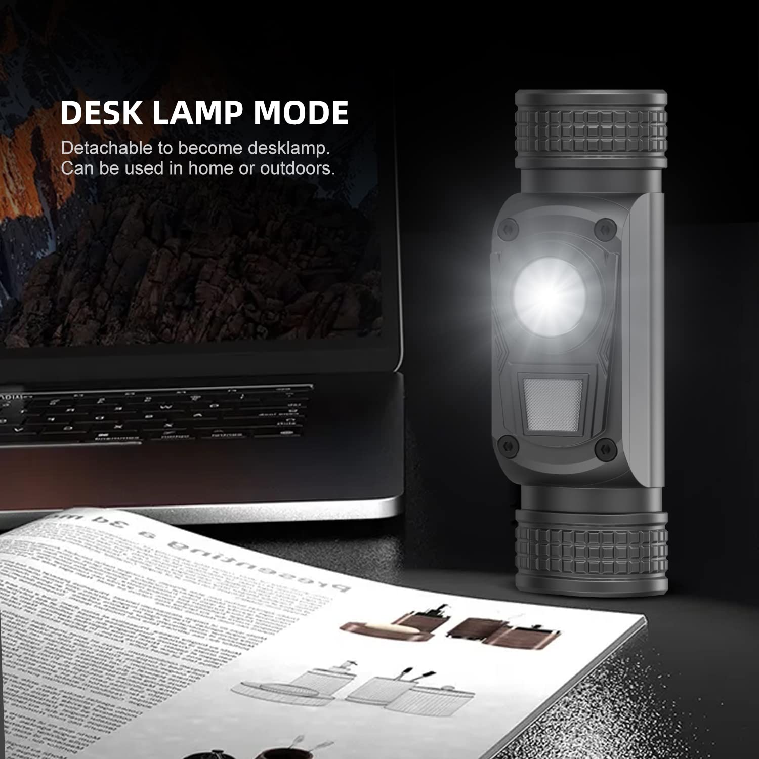 KLARUS HL1 Ładowalna latarka czołowa - 1200 lumenów COB LED Clip on Hat Light - Led Headmaps Latarka z czerwonym światłem do wędkowania Bieganie Camping Reading