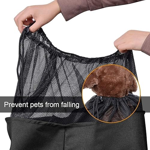 Miniatura 7 de AOFOOK Correa de hombro acolchada ajustable para perros y gatos con bolsillo de malla para viajes al aire libre morado claro - gris talla S - hasta