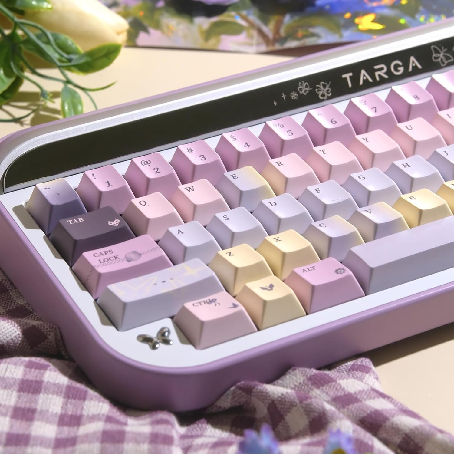 Pastel Purple Keyboard Cap - Dye Sublimation Cherry Profile PBT Keycaps Set, Custom Cute Key Caps for Mechanical Gaming Keyboard, 130 Keys
