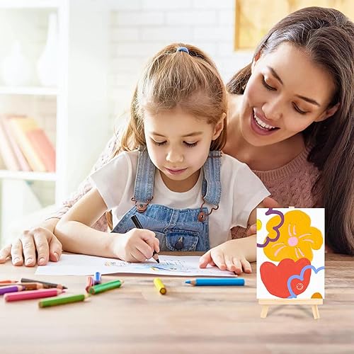 Miniatura 6 de 60 piezas de mini caballete de 5 pulgadas, mini soporte de lona de madera, caballetes pequeños para pintar, caballetes triangulares, caballetes de