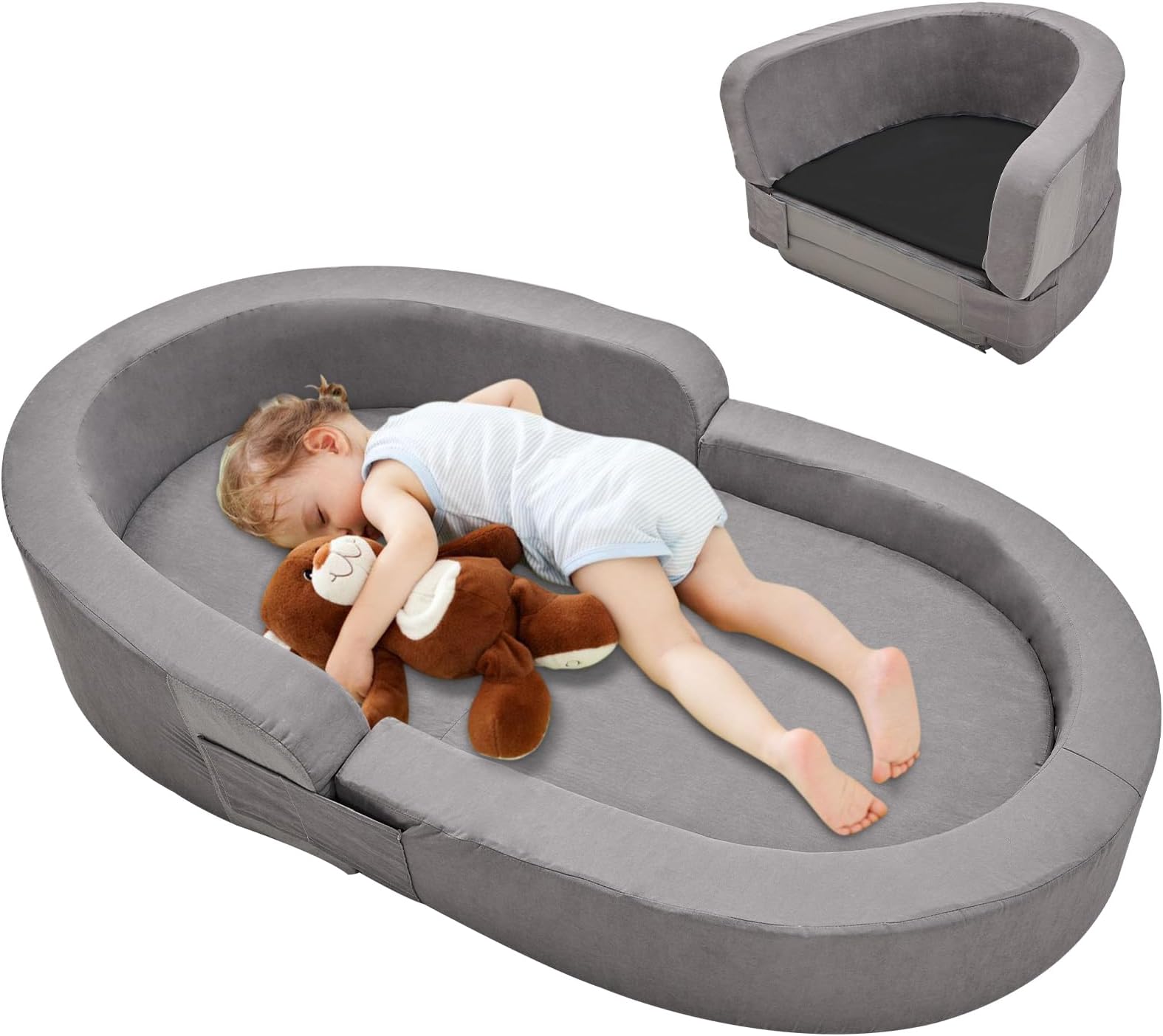 cutebeams 2 in 1 Toddler Travel Bed and Sofa Kids Portable — free download