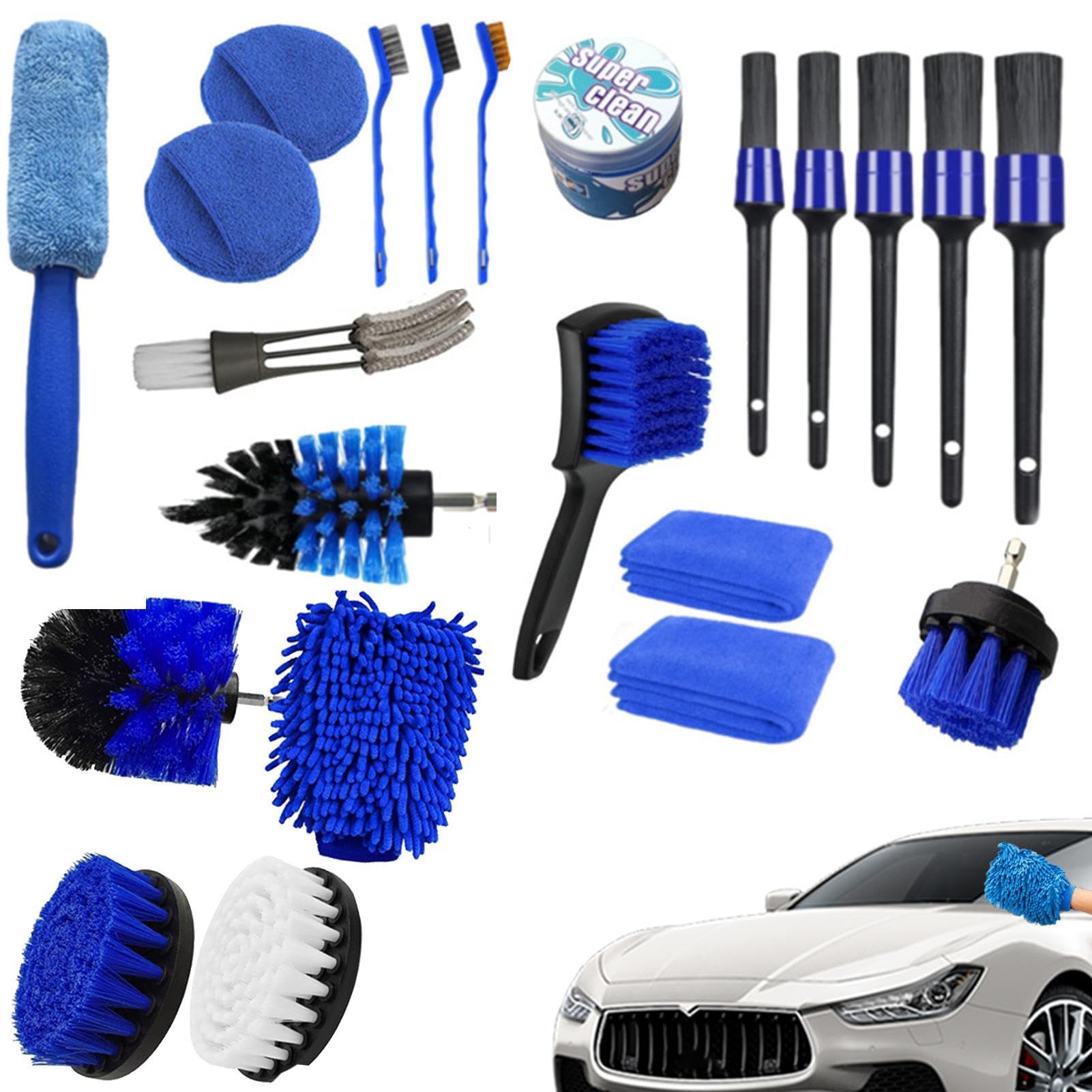Kit di pulizia degli interni 'auto, kit di pulizia del lavaggio automatico | Strumento per il detergente per il parabrezza automobilistico, kit di lavaggio del veicolo per
