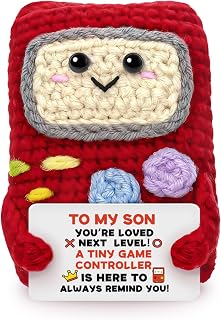 Gifts for Son Adult from Mom Dad, Graduation Birthday Gift for Son | Handmade Positive Crochet Game Decor, Fathers Day Christmas Valentines Gifts for Sons, Son Birthday New Job Gift