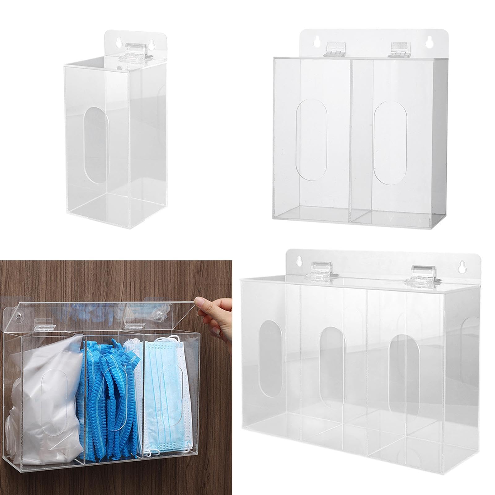BNF® Acrylic Gloves Dispenser Holder Wall Mount or Tabletop for Shoe Cover Office 1 Grid|Home & Garden |Household Supplies & Cleaning|Home Organization|Storage Boxes 3