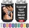 Custom Can Coolers Sleeves Bulk 1-1000pcs Personalized Collapsible Insulated Can Cooler Drink Holder with Logo Image Text for Anniversary Wedding Birthday Party Fishing Picnics