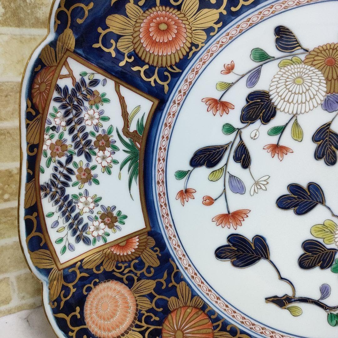 其泉作 琳派 古伊万里様式盛皿・大皿 木箱付き 琳派古伊万里