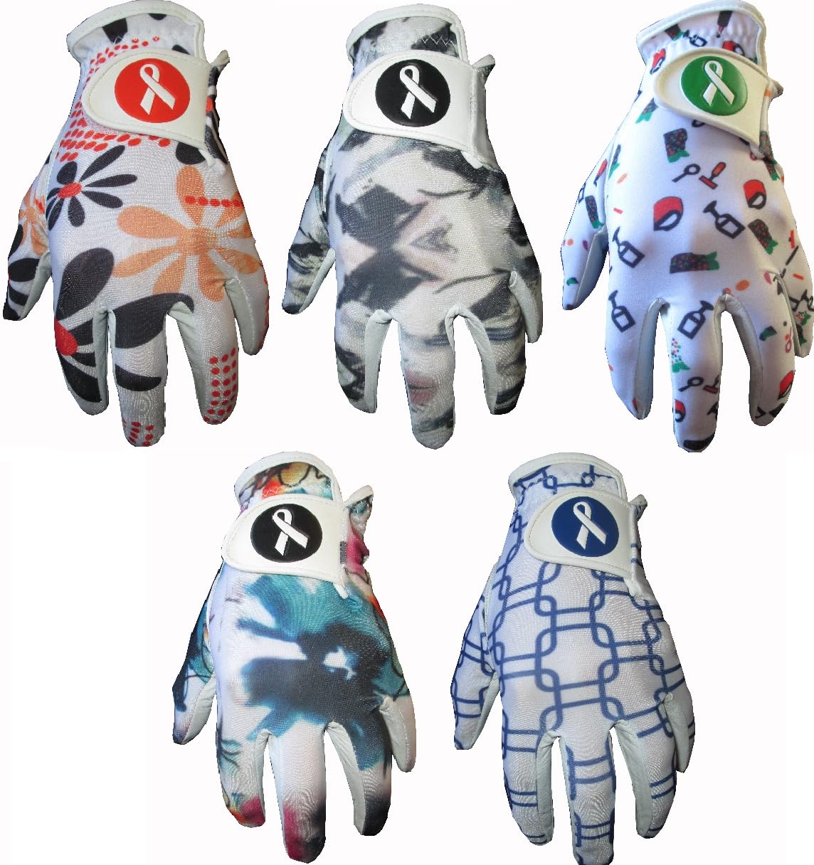 5 Ladies Fashion Designs Cabretta Leather Golf Gloves Gator (Small)