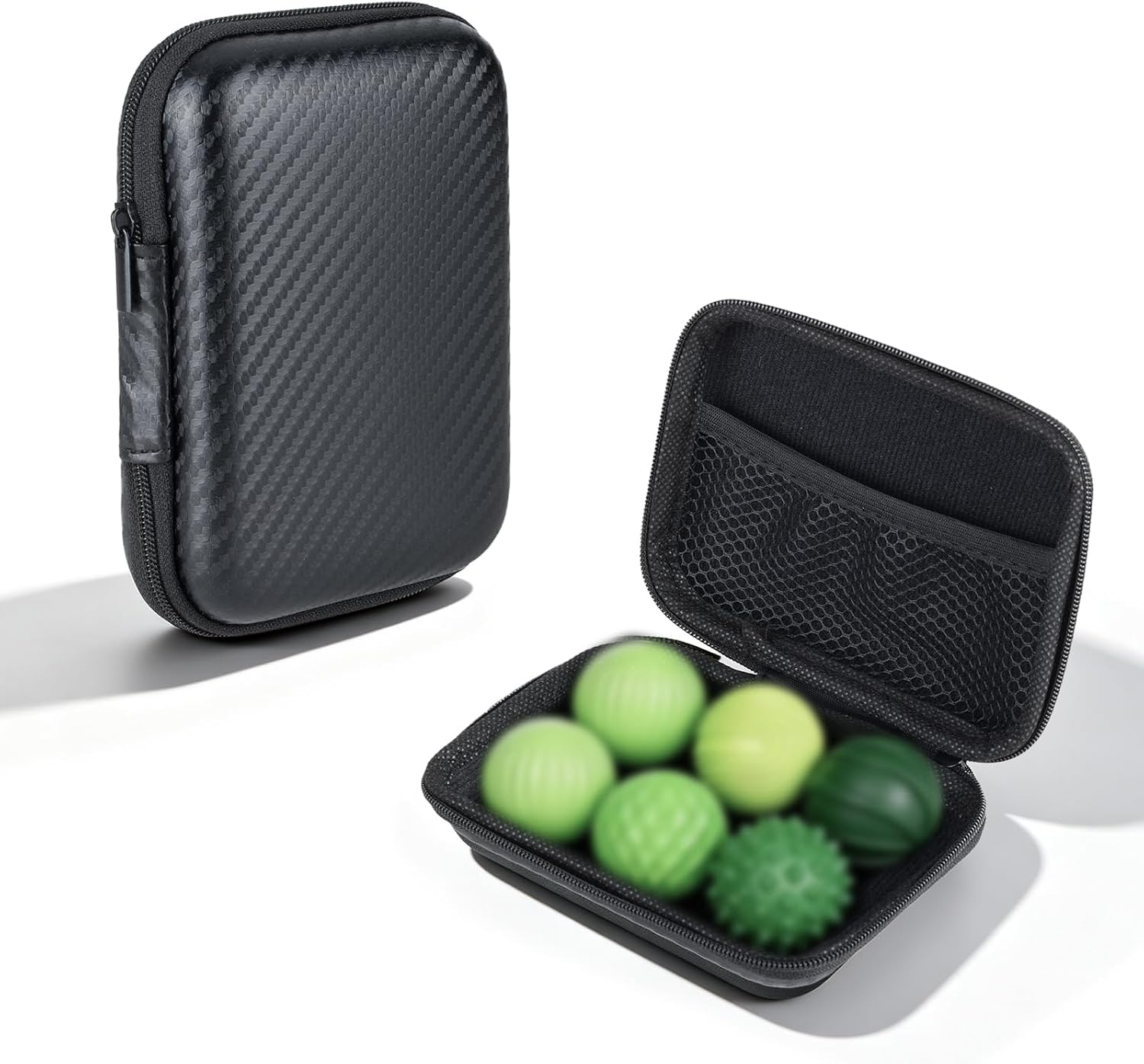 Fidget Organizer,EVA Protective Hard Shell | Portable Fidget Bag for Small Fidget Toys,EVA Protective Carrying Case with Dual Mesh Pockets & Carabiner