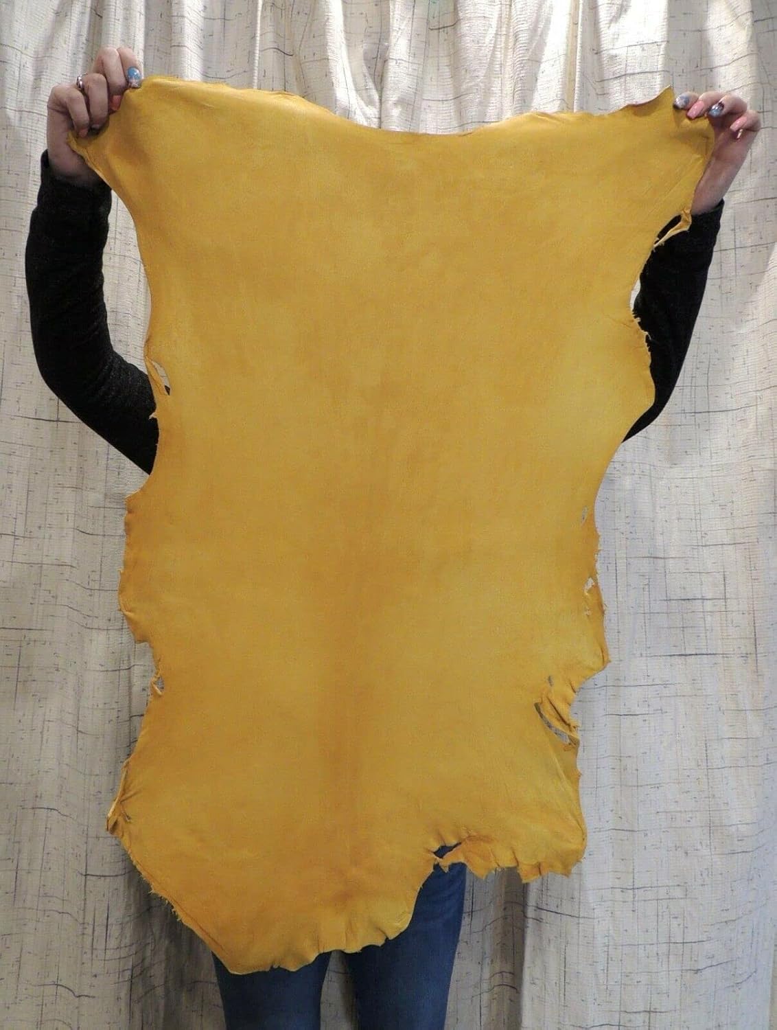 Real Tanned Gold Buckskin Goat Leather Hide - Native Crafts 3-4 SQ Ft (2-3oz)