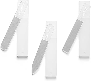 3PCS Glass Nail Files for Natural Nails - Reusable High-Quality Glass Nail File with Fine Abrasive Particles, Trims Shines and Buffs Nails, Safe Nail-Friendly Physical Polishing
