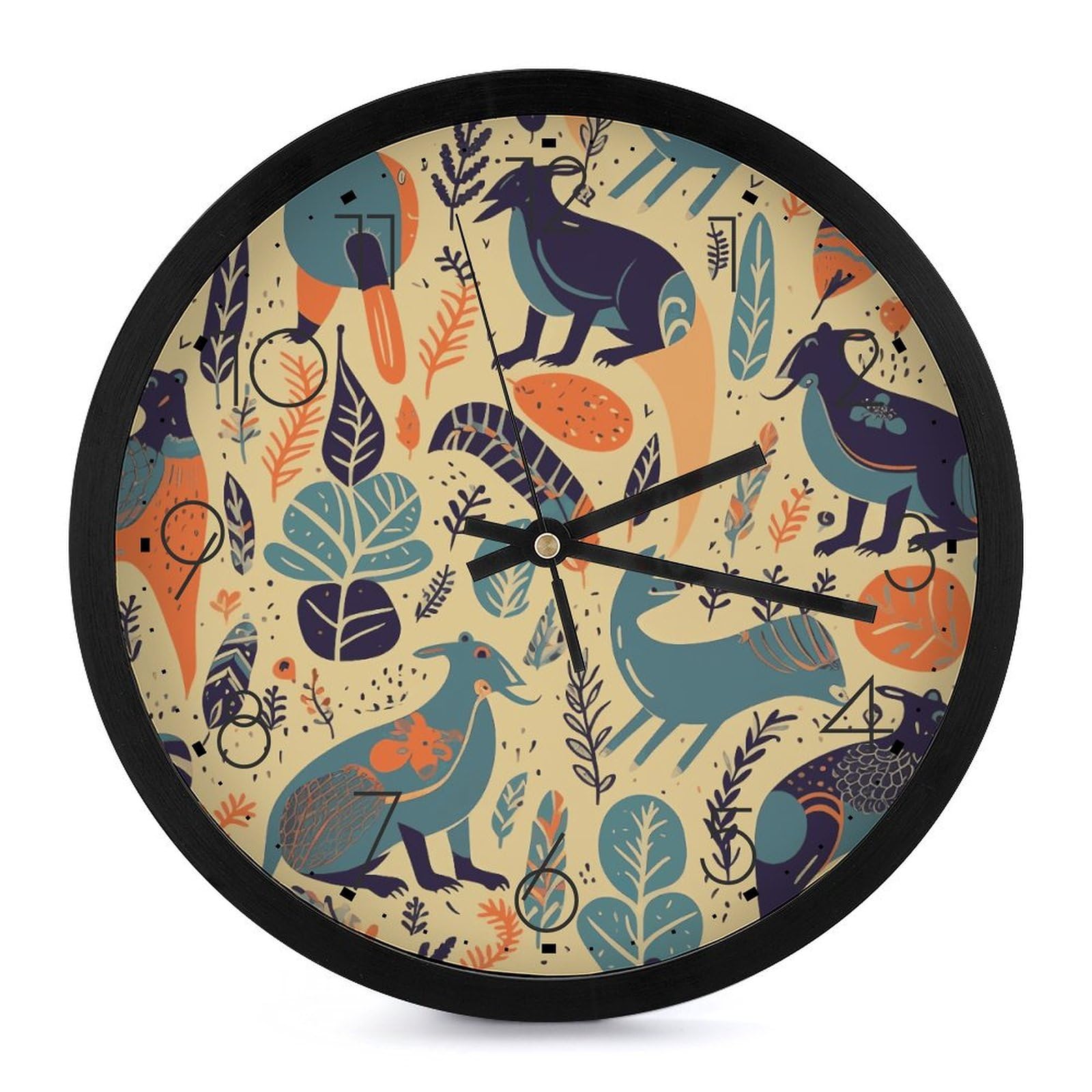 Horloge murale animaux australiens pour décoration salon et chambre