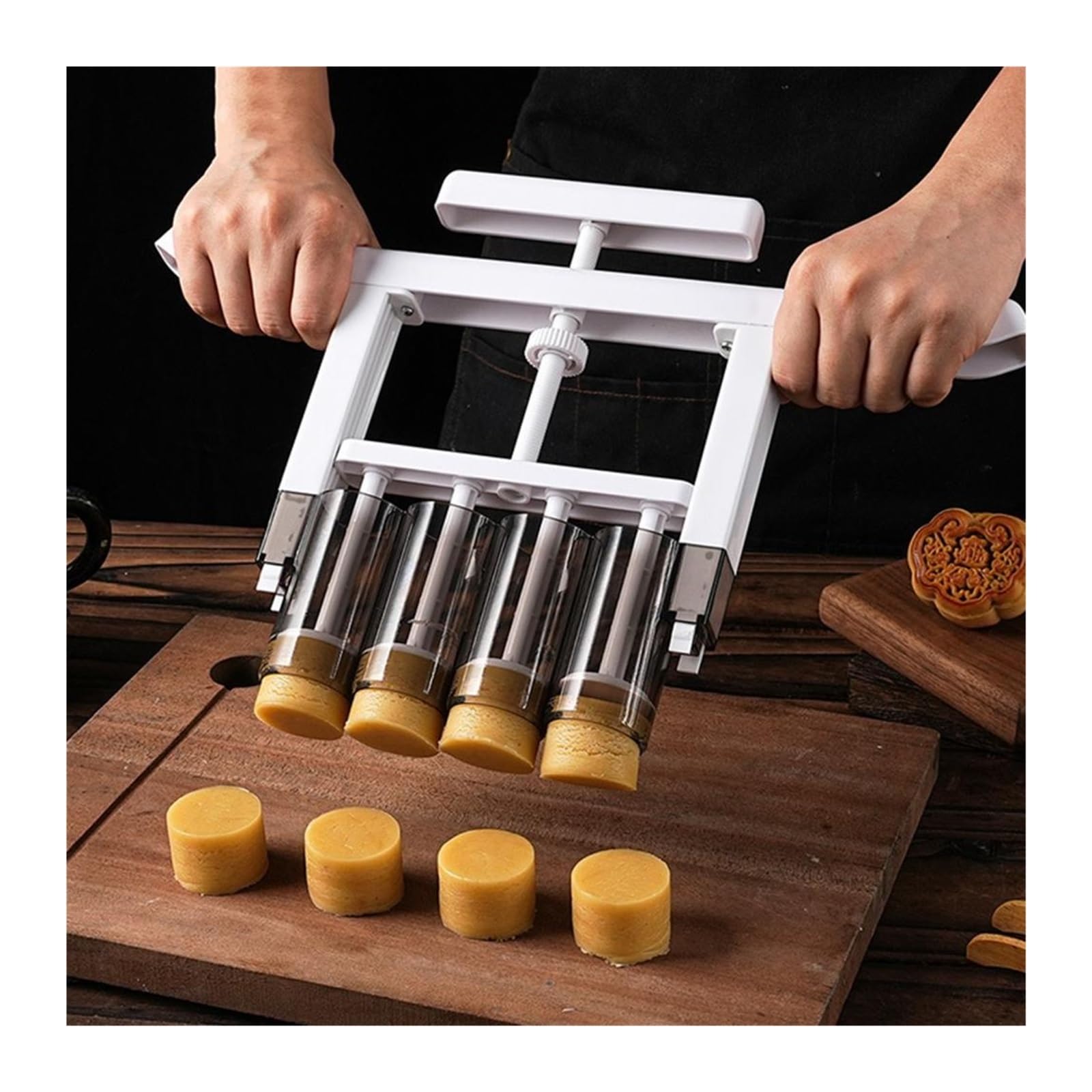 Mooncake Mold Füllspender Keksstempel IY Handdruck Backen Fondant Dekoration Werkzeuge Küche Lebensmittel Gebäck Stressform