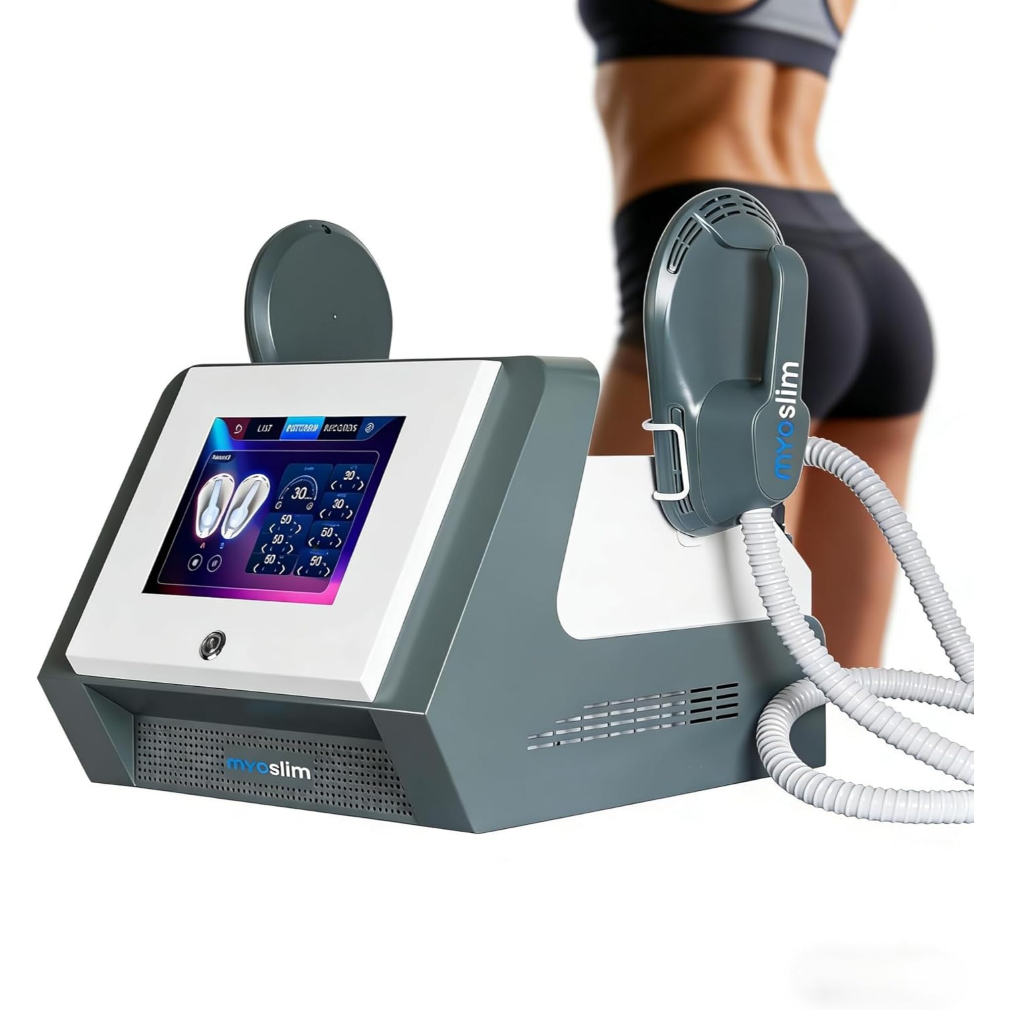 Máquina de Escultura Corporal con EMT+EMS – Reducción de Grasa, Tono Muscular y Levantamiento de Glúteos, Pantalla Táctil Inteligente para Cintura, Caderas y Piernas