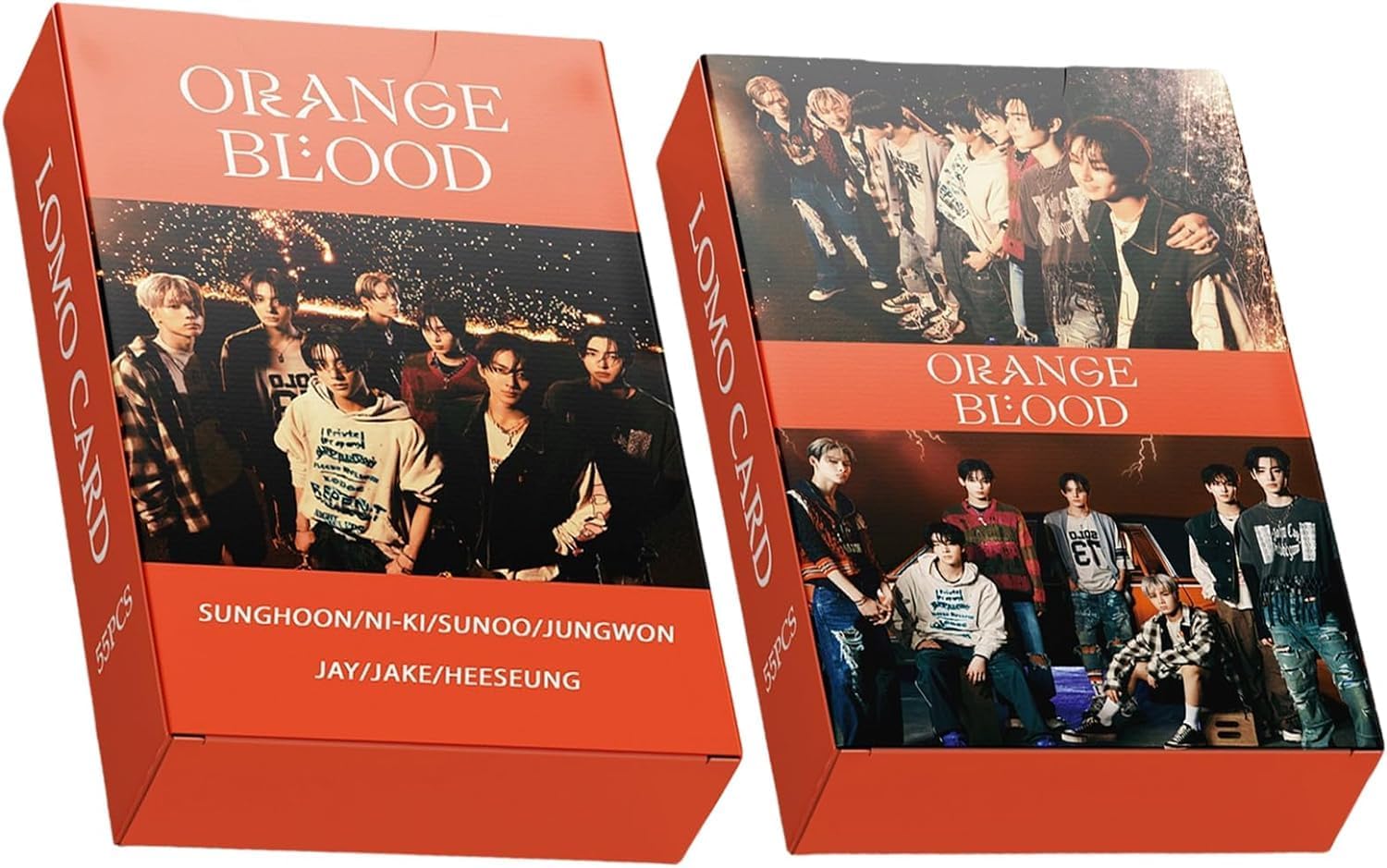 LUYAO55PCS ENHYPEN Photocard Orange Blood Album Photocard Kpop Lomo Card Orange Blood Photo Card Collection Decorations Gift for Fans Daughter