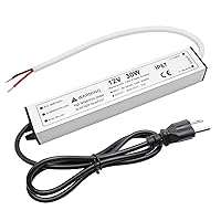 Vista 1 de Fuente de alimentación LED de 30 W y 12 voltios, controlador LED IP67 impermeable, convertidor de CA de 110 V a 12 V CC, transformador LED de salida
