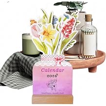 Flower Vase Calendar, Mini Standing Decorative Flower Calendar, Decorative Schedule Planner for Office School Dormitory Classroom Studio