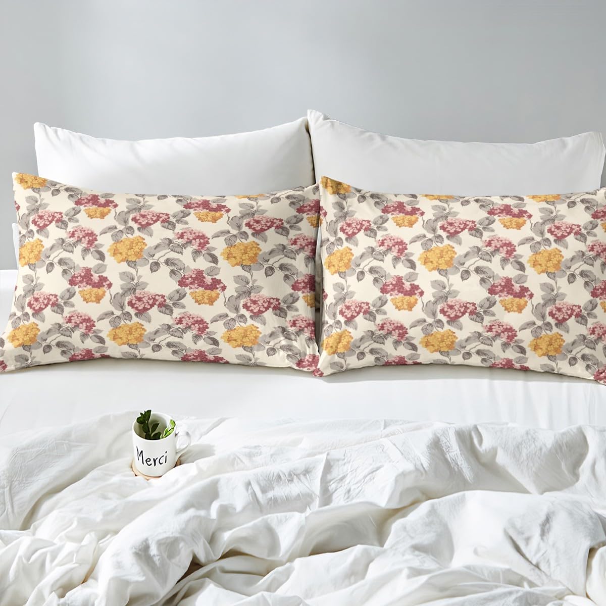 Erosebridal Rustic Floral Bedding Sets Toddler Size Spring Themed Duvet Cover for Boys Girls Kids Nature Simple Style Comforter Cover Western Farmstyle Bedspread Cover Pink Yellow Flowers Beddings