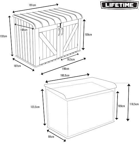 Vista 3 de Lifetime Products caja de almacenamiento horizontal Lifetime 60170, color tostado