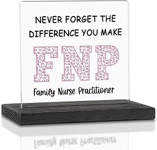 Thank You Appreciation Gifts for Family Nurse Practitioner, Retirement Leaving Farewell Promotion Gifts for FNP, Nurse's Day Gifts Nurses Week Gifts, Office Decor Acrylic Sign Plaque VAK281