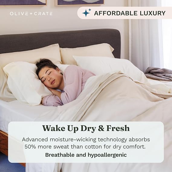 Olive + Crate Tencel Lyocell Eucalyptus Twin Sheets Set