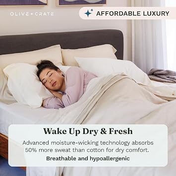 Olive + Crate Tencel Lyocell Eucalyptus Twin Sheets Set