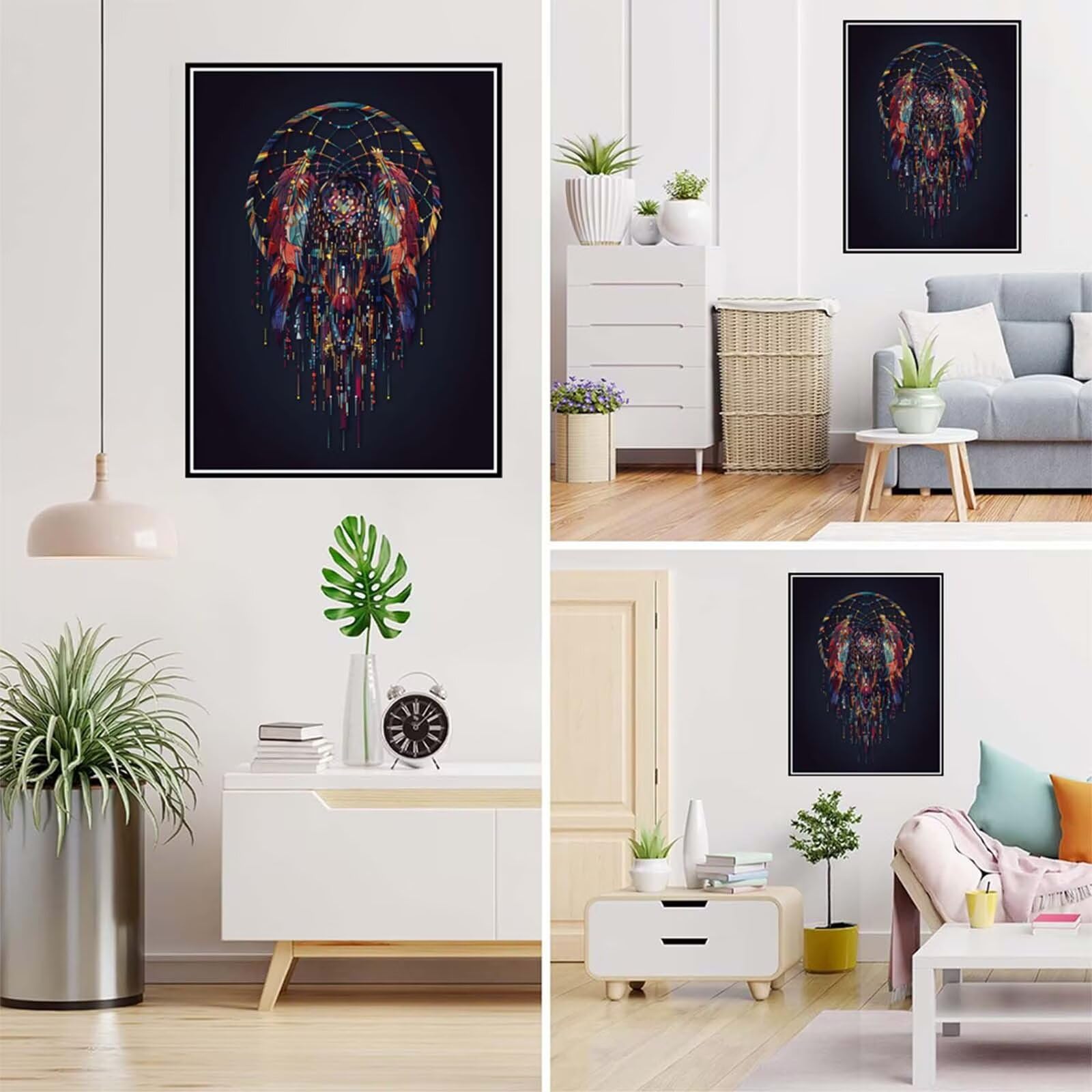 Diamond Painting Erwachsene Traumfänger Diamant Painting Bilder Feder Diamant Paintings Kinder 80x110cm, DIY Diamanten Malerei Stickerei Kreuzstich Bastelset, Zimmer Deko, Geschenk Mädchen 6X-154