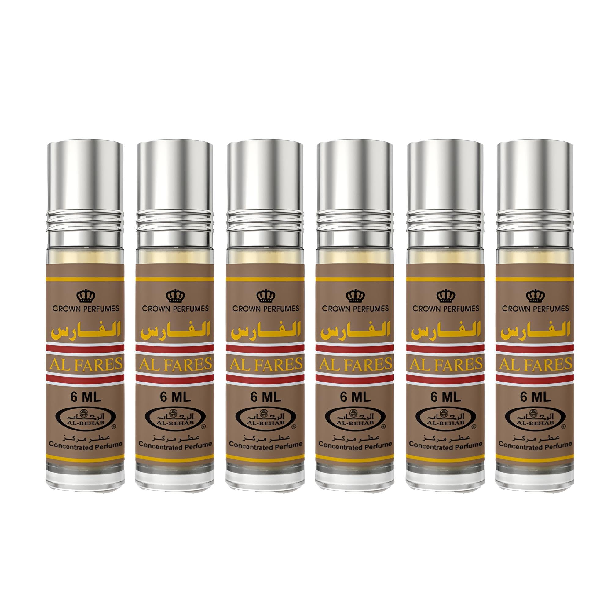 Lot de Parfums AL FARES Al Rehab Attar Authentique Sans Alcool Halal 6 ml 100% Huile de Qualité Supérieure