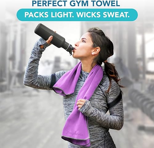 Miniatura 14 de Youphoria Toalla de viaje de microfibra de secado rápido, ligera, toalla de secado rápido para camping, playa, mochilero, senderismo y deporte Gris
