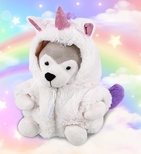 Miniatura 5 de DolliBu Juguete de peluche de unicornio lobo  Disfraz de lobo súper suave con traje de unicornio de felpa extraíble, bonito regalo de vida silvestre