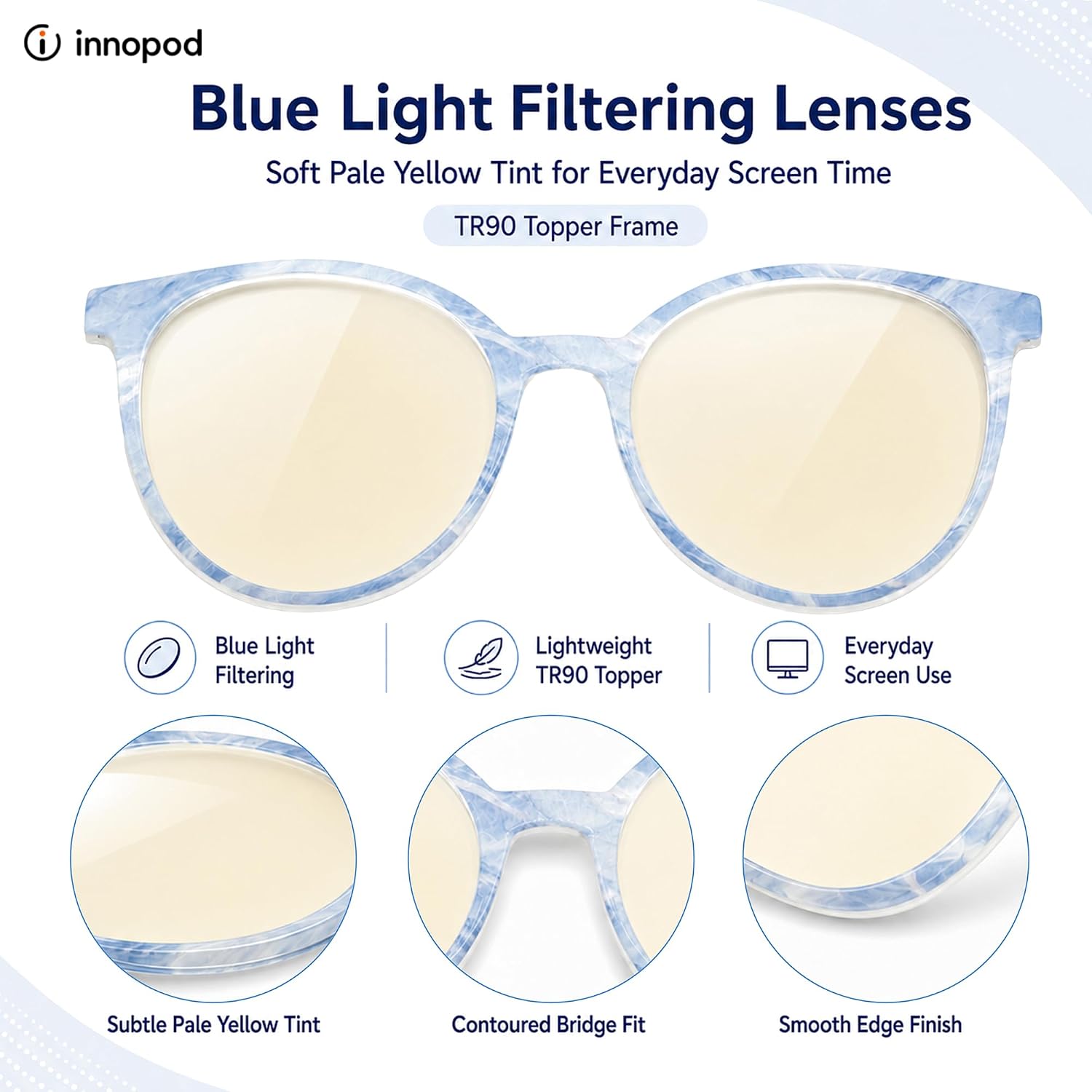 NOVA Magnetic Glasses, Round Frame & Interchangeable Toppers image 2