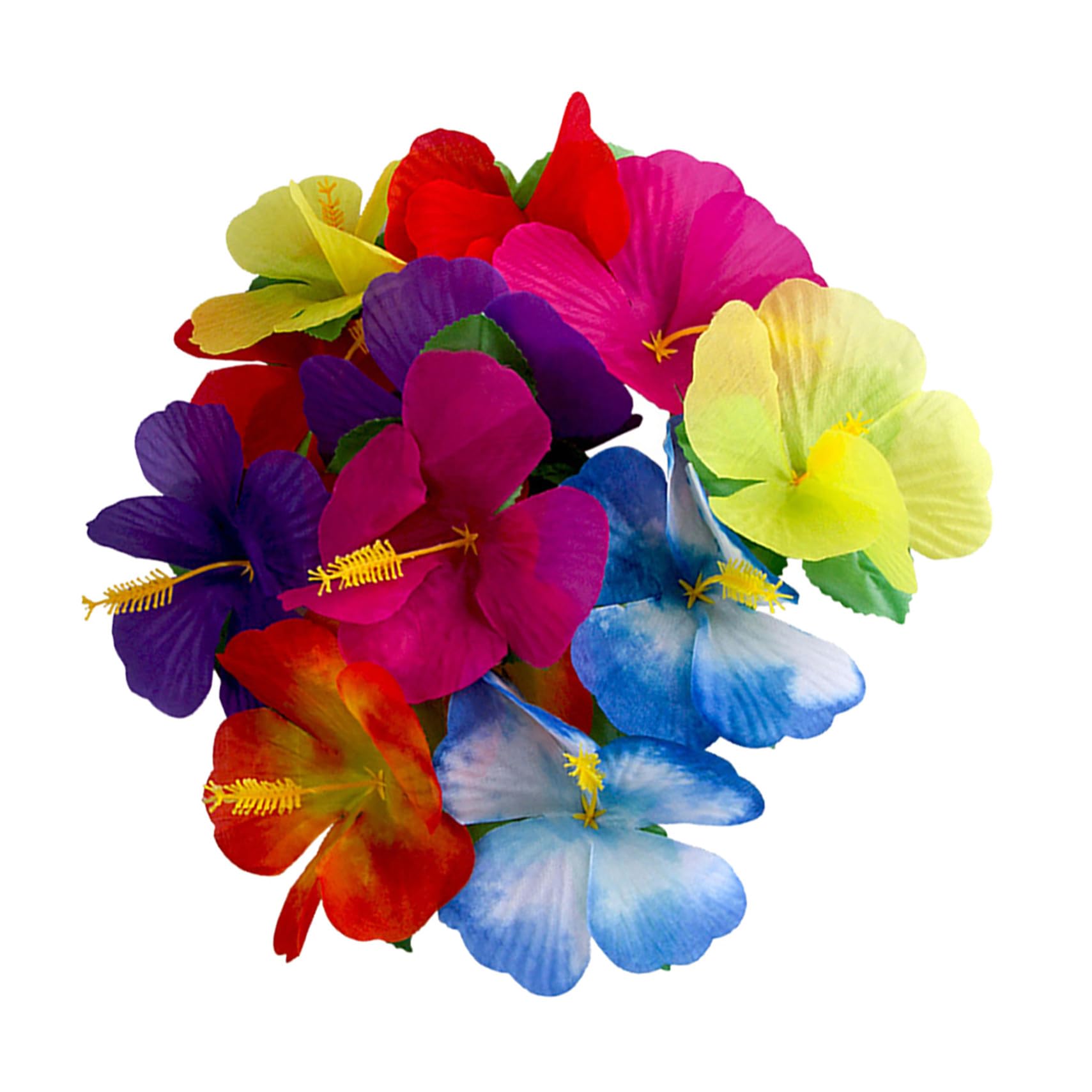 Zerodeko Künstliche Hibiskusblüten Pflegefrei 72 Stück aus Stoff und Kunstblumendekoration Zufällige Farbe als Hawaii Party Dekoration für Sommerfest für Zuhause