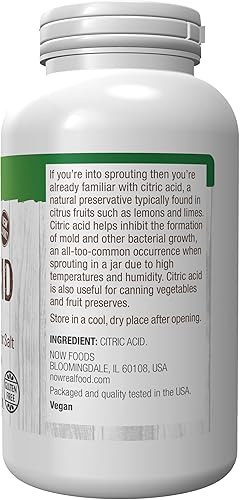 Vista 2 de Ácido cítrico Now Foods, ANO-1019, 1, 1