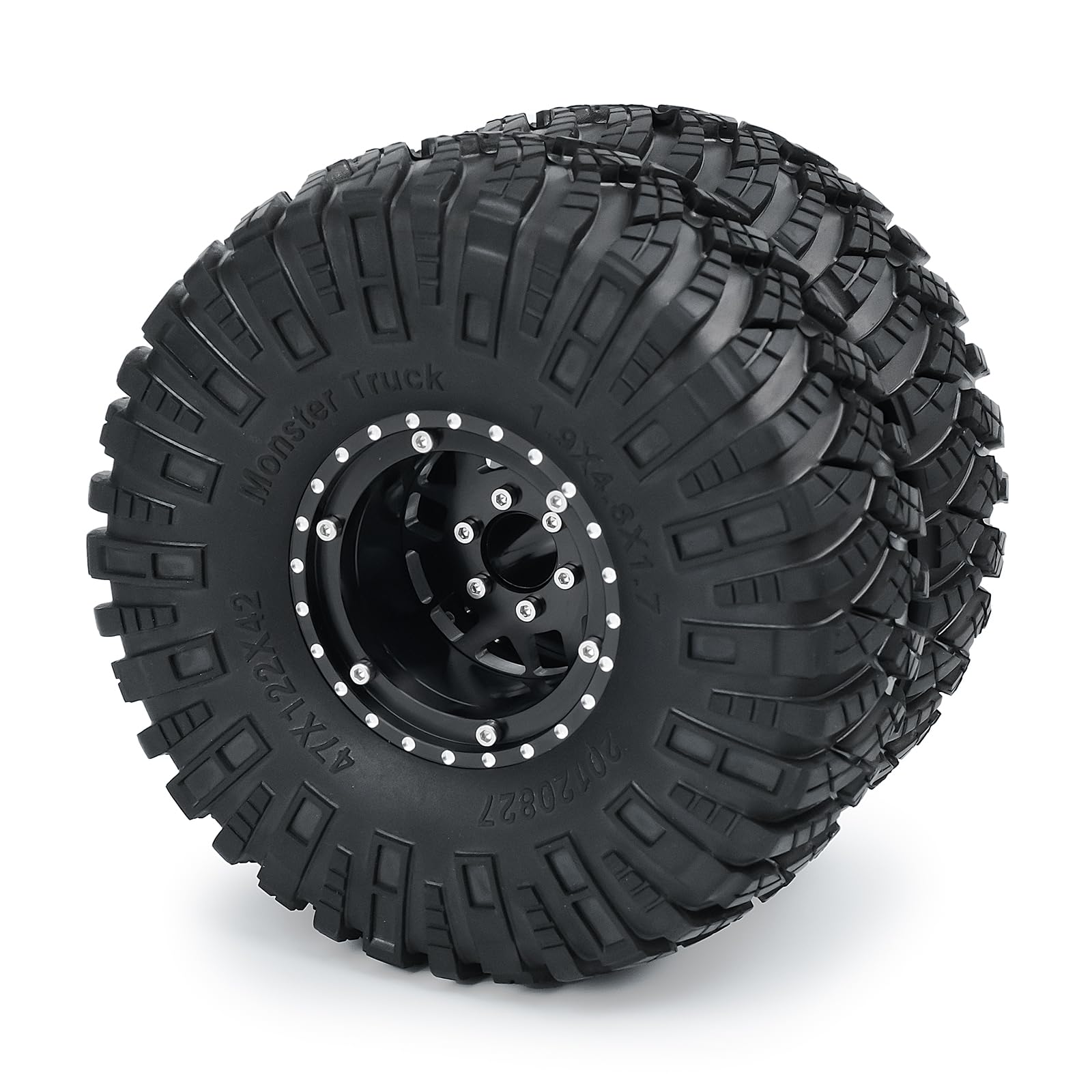 Runup 2 szt. / 4 szt. 1,9" Beadlock felgi aluminiowe, podwójne koła 57 x 30 mm do 1/10 SCX10 TRX-4 TRX6 RC Crawler Auto Upgrade akcesoria czarne (4 szt.)