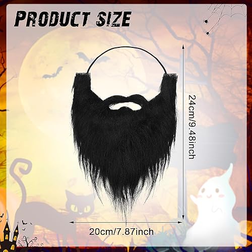 Miniatura 2 de Yolev Barbas falsas para fiesta, bigotes falsos, barba, bigote falso, accesorios de disfraz con cuerda elástica ajustable para Halloween, fiesta de