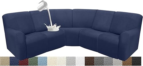 Miniatura 36 de Fundas de sofá reclinable impermeable para sección seccionales Fundas lavables para sofá en forma de L para sofás reclinables Fundas elásticas para