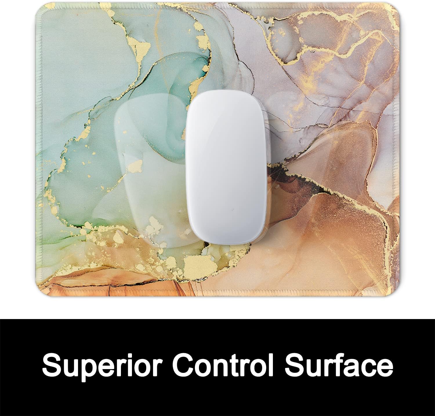 ITNRSIIET Mouse Pad with Stitched Edge Premium Textured Smooth Precise Operation Waterproof Washable Non-Slip Rubber Base Desktop Protection Mat, 10.2×8.3×0.12 inches, Abstract Texture image 2