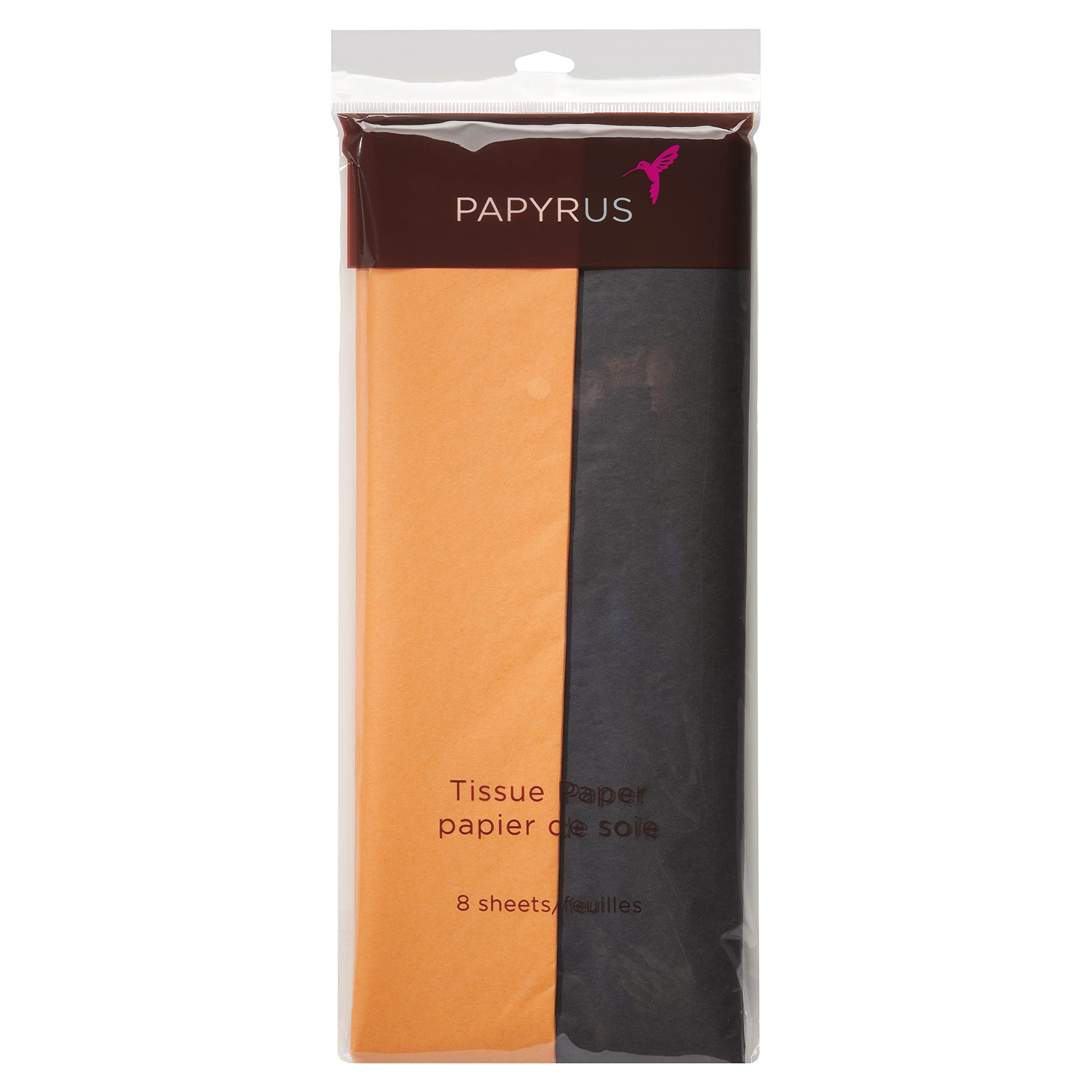 Papyrus 8 arkuszy bibuły na Halloween, pomarańczowy i czarny