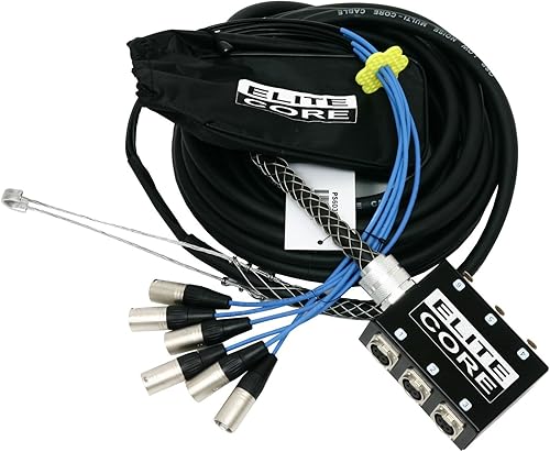 Elite Core Serpiente de escenario de audio profesional de 6 canales de 30'