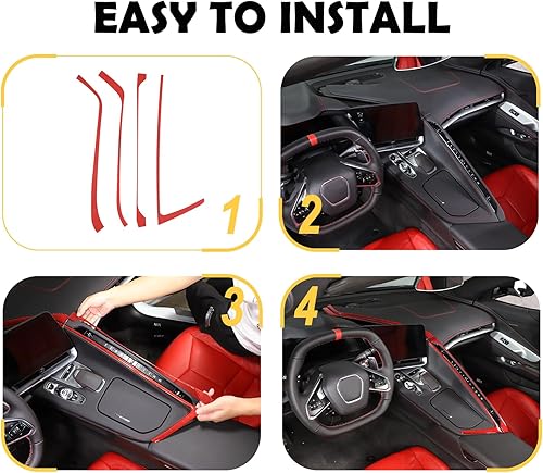 Miniatura 5 de Kit de decoración para decoración de interiores con interruptor de CA de fibra de carbono real suave 3D compatible con Corvette C8 Stingray Z06 Z51