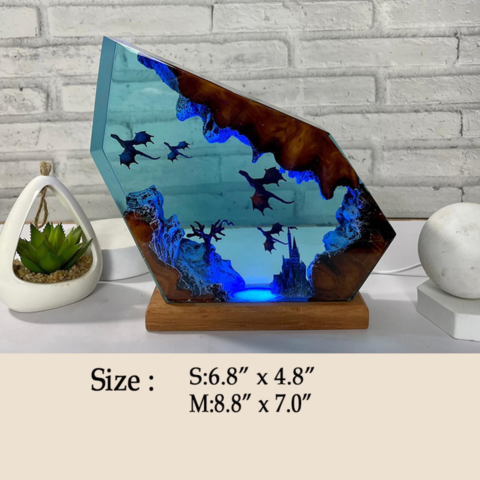 Epoxy Resin Dragon Light Lamp