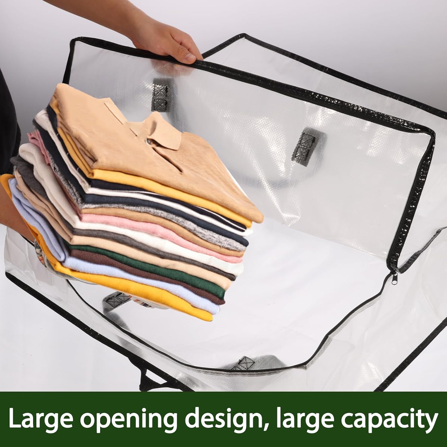 8 Pack Clear Christmas Wreath Storage Container, 26" Large Plastic Garland Container, Large Square Gift Bag Storage Organizer, Garland Decor Organizer