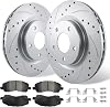 Front Brakes and Rotors 11.57 inch Fit for 2007-2017 Jeep Patriot Compass,2008-2014 Dodge Avenger, 2008-2012 Caliber, 2011-2014 Chrysler 200, 2007-2010 Sebring front brake pads and rotors