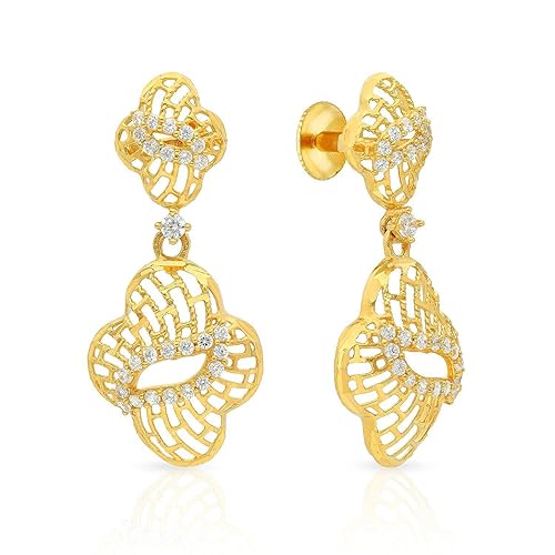 22 KT (916) purity Yellow Gold Malabar Gold Earring STGEDZRURGU603 for Women