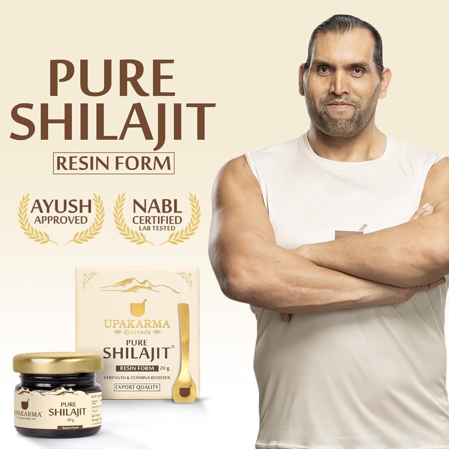 UPAKARMA Pure Shilajit Resin 20g for Men & Women | Boosts Stamina & Strength | 85+ Essential Minerals, Magnesium, Urolithin A | 3rd Party Lab-Test Report