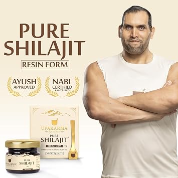 UPAKARMA Pure Shilajit Resin 20g for Men & Women | Boosts Stamina & Strength | 85+ Essential Minerals, Magnesium, Urolithin A | 3rd Party Lab-Test Report