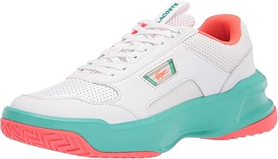 Lacoste Tênis feminino de cano baixo, Branco/Turquesa, 5.5 : Amazon.com.br:  Moda